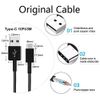 Authentic Short Two 8" USB Type-C Cable for Palm Phone Also Fast Quick Charges Plus Data Transfer! (White+Black)