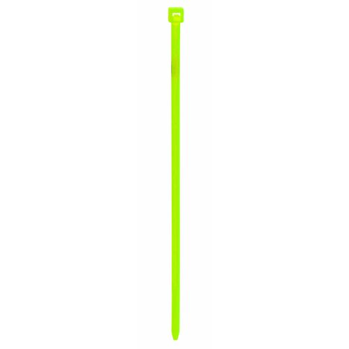 Aviditi CT444G Nylon Cable Tie, 8" Length x 0.14" Width, Fluorescent Green (Case of 1000)