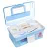 10-Inch Multipurpose Portable Storage Box - Clear Light Blue Plastic Sewing Box