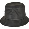 Flexfit Imitation Leather Bucket Hat, Black, One Size