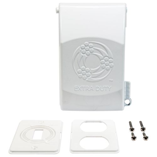 Southwire Metal Weatherproof Electrical Outlet Cover, Horizontal 1-Gang, Extra Duty, 9-in-1 Gray