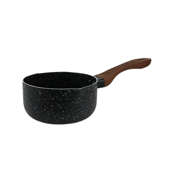 NokarOnline Milkpan Marble 16 cm – Non Stick Milk Pan with Pouring Lip, Induction-Compatible Small Saucepan, Ceramic Coated Pot for Sauces, Omelettes, and Pancakes