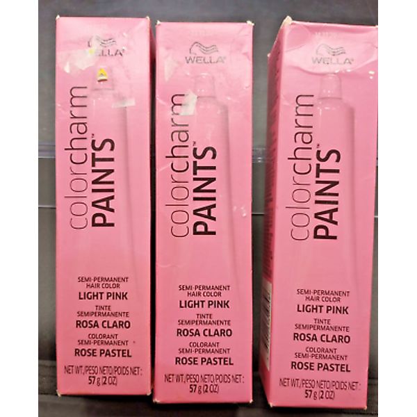 3 Pk) Wella Color Charm - Paints Semi Permanent Hair Color Light Pink - 2 Oz Ea.
