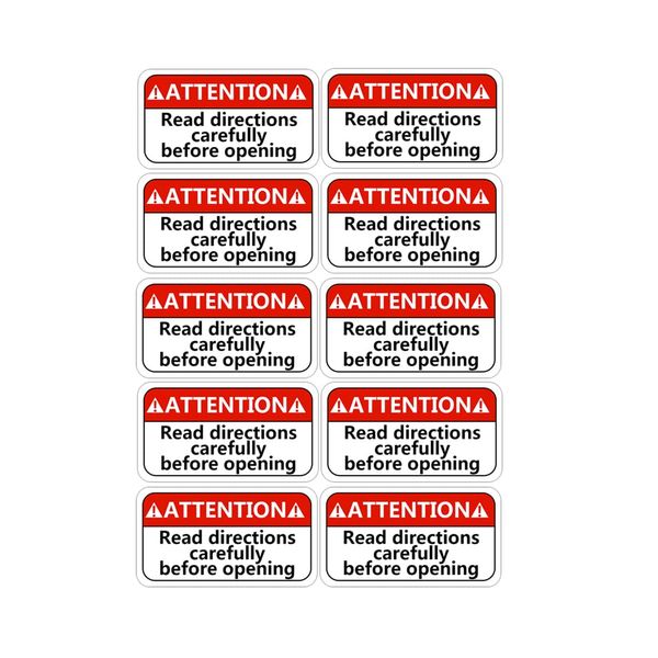Read Directions Carefully Before Opening Stickers,2x1 Inch Package Warning Sign Labels