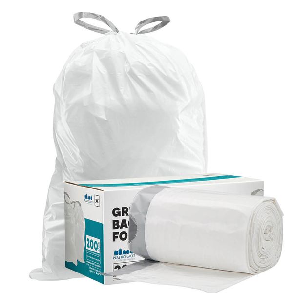 Plasticplace Custom Fit Trash Bags Compatible with simplehuman Code X, 200 Count