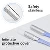Face Razor Eyebrow Razors Face Shavers with Cover for Women 6PCS Dermaplaning Blades kit for Face Eyebrow Shaper Tool Hair Trimmer Facial Razors for Women - Blue