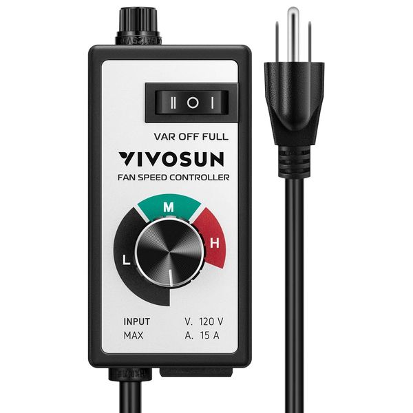 VIVOSUN Variable Fan Speed Controller, Speed Adjuster for Inline Duct Fan in Ventilation System