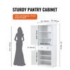 72" Kitchen Pantry Storage Tall Cabinet 4 Doors 3 Adjustable Shelves
