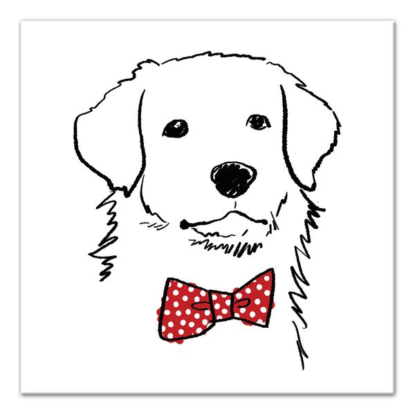 Creative Products Dog With Polka Dot Bow 20 x 20 Canvas Wall Art