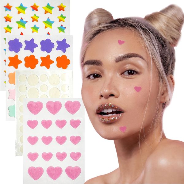 Irikdescia® 110 Stück Pimple Patch, Hydrokolloid, Sterne, Wolken Bilden Sich, Unsichtbar, Abdeckung Pimple, für Haut Schützen (Transparent, Bunt, Mehrfarbig)