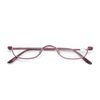 Yellowrock Tri-Color Set, Retro Semi-Round Glasses, Metal Reading Glasses, Stylish Reading Glasses, Portable, Senior Glasses, Case & Cloth, Degrees "+1.0 to +4.0", red (single)