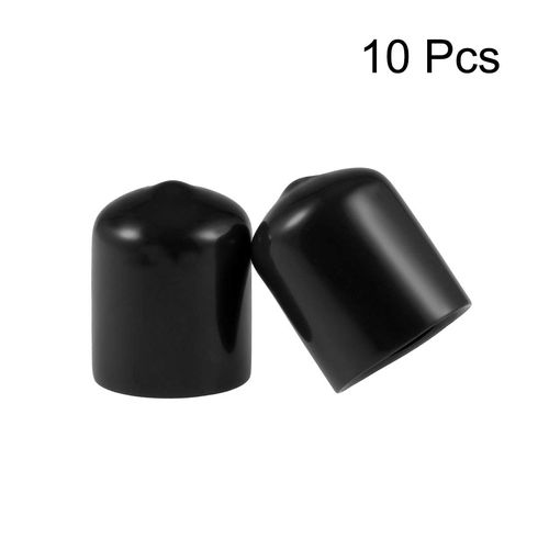 uxcell Screw Protector 18mm ID Round End Cap Cover Tube Cap Black Pack of 10