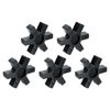 sourcing map 5pcs L150 Jaw Coupling Insert, Flexible Solid Type NBR Rubber Jaw Coupling Center Inserts for L Jaw Coupling L-Jaw Coupler Set, Black