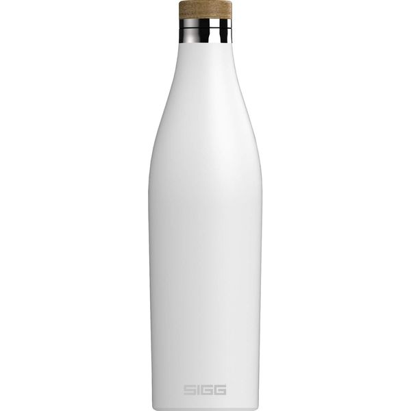 SIGG Meridian White drinking bottle (0.7 L), pollutant-free and leak-proof water bottle made of stainless steel, double-wall insulated bottle for cold and hot drinks