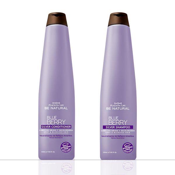 2-Pack PLife BlueBerry Silver Conditioner & Silver Shampoo 350mL Each One