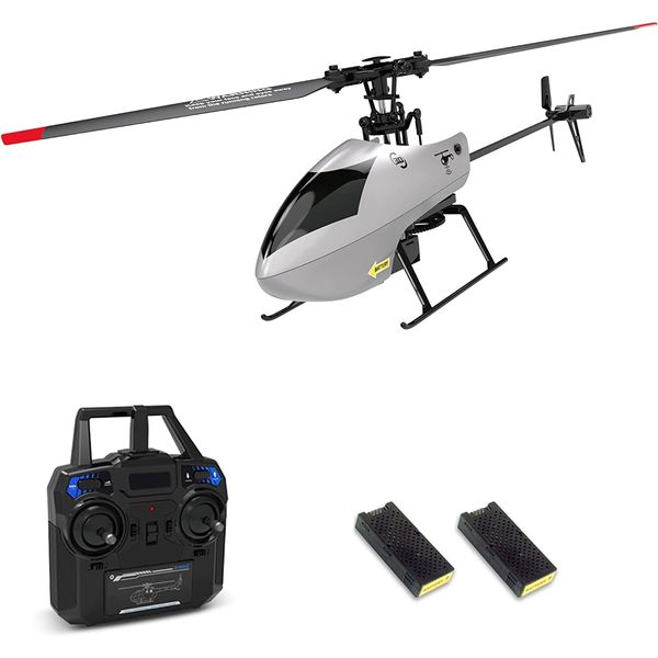 GoolRC C129 V2 RC Helicopter, 4 Channel Remote Control Helicopter with 6-Axis Gyro, 2.4GHz RC Aircraft with 3D Flips, Altitude Hold, One Key Take Off/Landing and 2 Batteries for Adults and Beginners