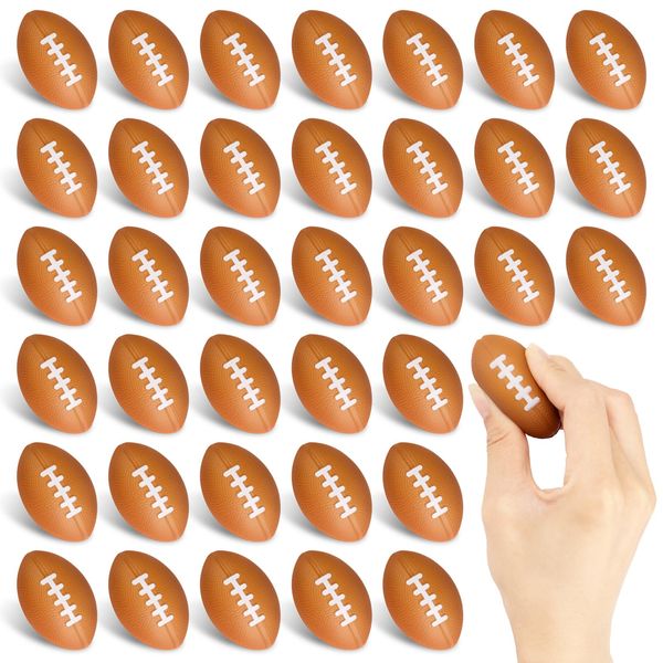 Mini Football Stress Ball 36 Pack Football Party Favors Small Soft Foam Sports Stress Balls Mini Footballs for Kids Squeeze Football Toys Football Party Decorations Party Gift Bag Fillers