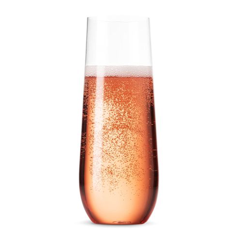 Munfix 36 Pack Stemless Plastic Champagne Flutes Disposable 9 Oz Clear Plastic Toasting Glasses Shatterproof Recyclable and BPA-Free