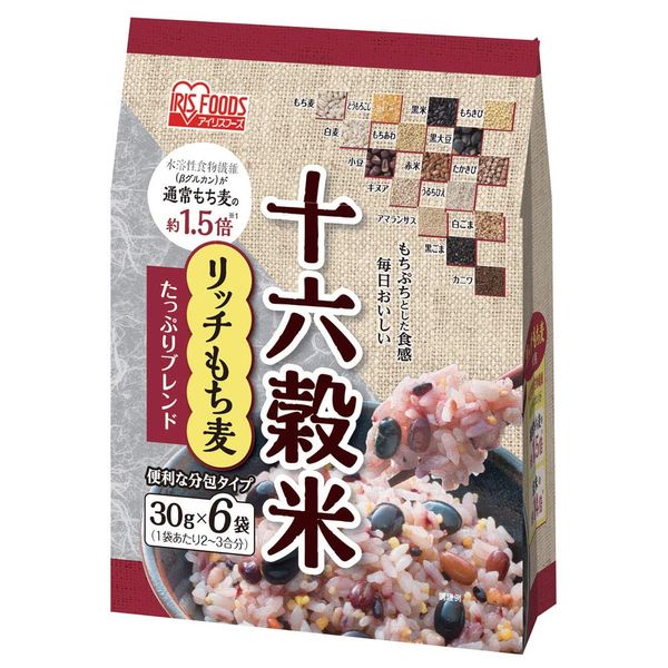 Iris Ohyama Millet Rice, 16 Grain Rice, Individual Packaging, Bulk Type, Rich Mochi Wheat Blend, 6.1 oz (30 g) x 6 Bags