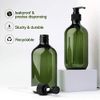 JamHooDirect 2Pcs 500ml/17oz Empty Plastic Pump Bottles, Refillable Lotion Shampoo Body Washing Cream Shower Gel Storage Holder Container Toiletries Liquid Dispenser (Brown)