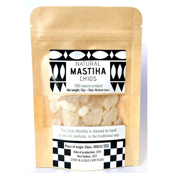 Chios Mastiha Tears Gum Greek 100% Natural Mastic Packs From Mastic Growers Fresh (20gr Medium Tears)