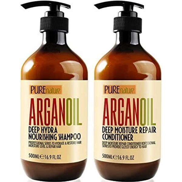 Argan Oil Shampoo and Conditioner Set - Moisturizing Sulfate Free Moroccan Ca...