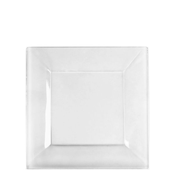 8" Disposable Fancy Square Clear Plastic Salad/Dinner Plates Splendid 50pcs
