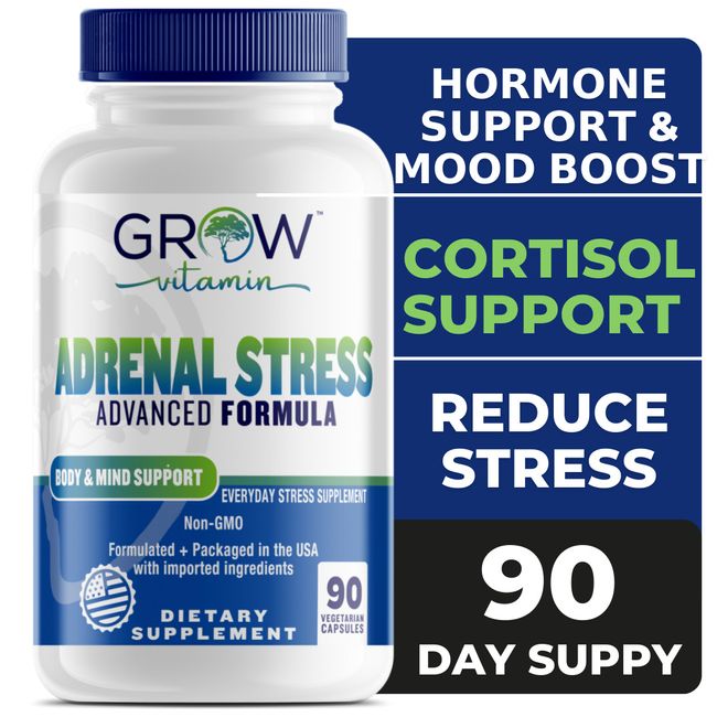 Grow Vitamin Super Adrenal Stress & Cortisol Support Formula 90 Capsules, 2024