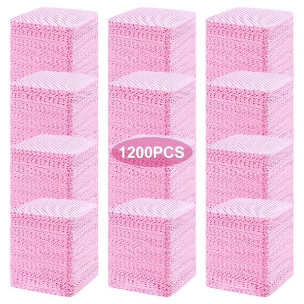 ANYINS Lint Free Nail Wipes, 1200PCS White Lint Free Wipes Non-woven Fabric Gel Polish Remover Super Absorbent Soft Nail Polish Remover for Nail Salon, Home DIY