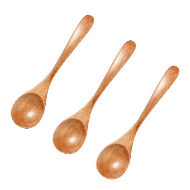 kicoriya Set of 3 Natural Wood Cafe Style Tea Spoons Japanese Quality Coffee Spoons Dessert Spoons Tea