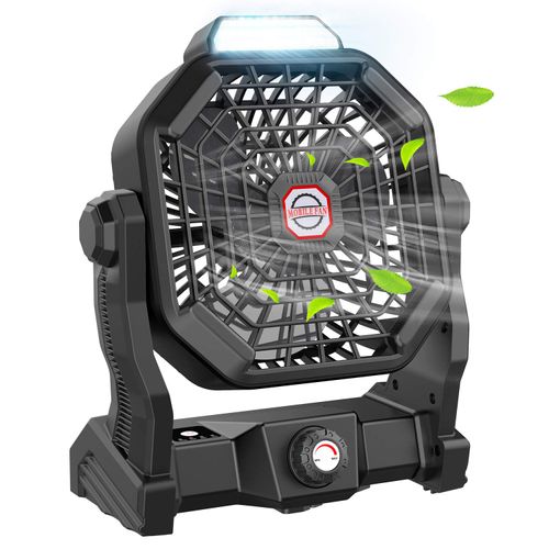Camping Fan with LED Lantern, 20000 mAh 9 Inch Portable Fan Rechargeable Battery Powered Fan with Stepless Speed and Quiet Battery Operated Tent Fan for Picnic, Barbecue, Fishing, Travel, Home