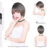 TefuRe D-3110 Wig Short Bob Wig, Small Face, Wig - black grey