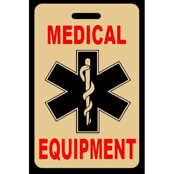 Lo-Viz Tan Medical Equipment Bag Tag