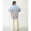 Milkfed Women's Casual Plaid PATCHWORK SHIRT, LtBlue