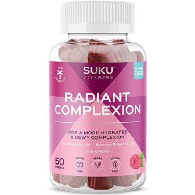 SUKU Radiant Complexion Gummies 50 with Evening Primrose Oil & Hyaluronic Acid