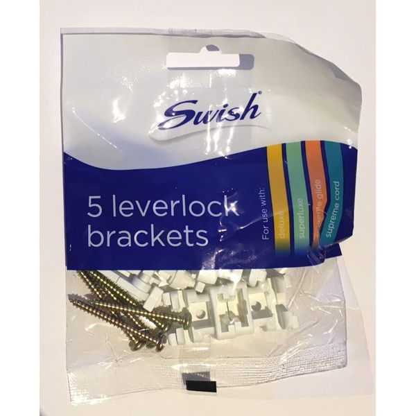 Swish Deluxe Curtain Track White Brackets (Pk 5)