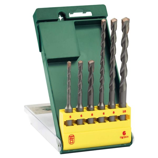 Bosch Accessories 2607019447 SDS-Plus Hammer Drill Bit Set, Grey, 6-Piece