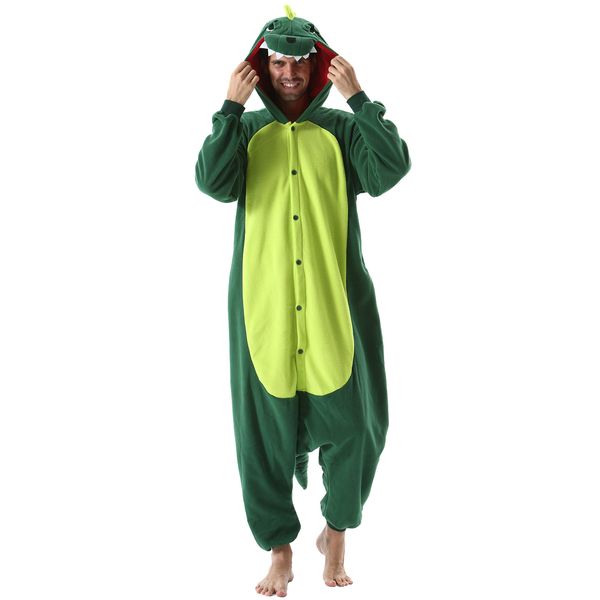 SAMGU Dinosaur Onesie Adult Halloween Christmas Animal Cosplay Costume One Piece Pajamas for Men Women Medium