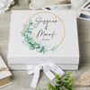 ukgiftstoreonline Personalised Wedding Keepsake Box Gift With Wreath and Eucalyptus (Medium)