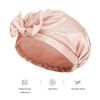 Reusable Bow Bath Cap Waterproof Shower Bonnet Turban Shower Hat Adjustable Bath Cap for Women Girl Beauty Hair Spa (Pink+Black)