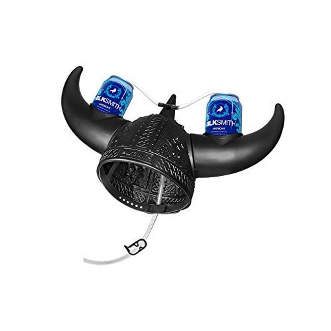Blksmith Viking Beer Helmet for Sports, Tailgating, and Parties Black Drinking
