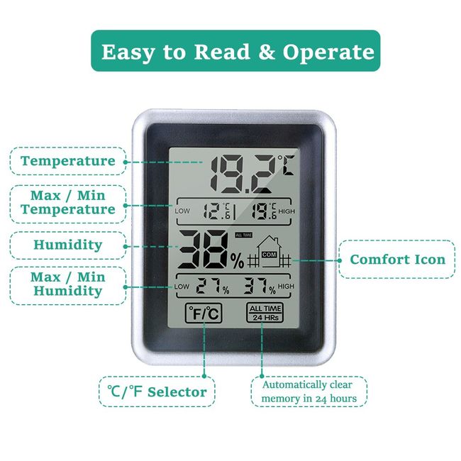 Mini LCD Digital Thermometer Hygrometer Temperature Indoor