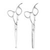 Professional Hair Cutting Thining Scissors Set Round Head Shears Baby Hairdressing Scissors Set for Baby Kids (Blue)