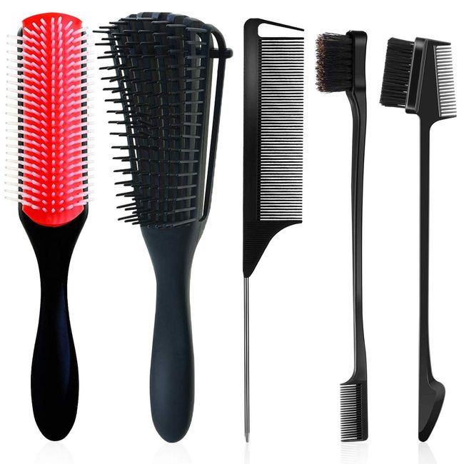 9 Pcs Hair Parting Comb Rat Tail Comb Set- 2 Pieces Braiding Comb Styling  Comb 1