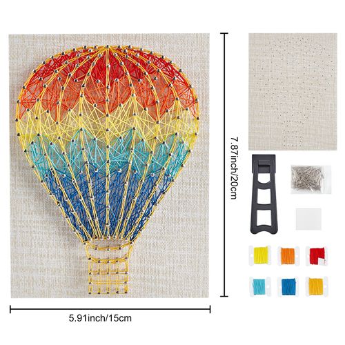 WEBEEDY String Art Crafts Kit for Beginner Adults 3D Handmade Hot Air Balloon DIY String Art Kit Art Supplies Art Craft Projects Birthday Christmas Wedding Gift Wall Decor