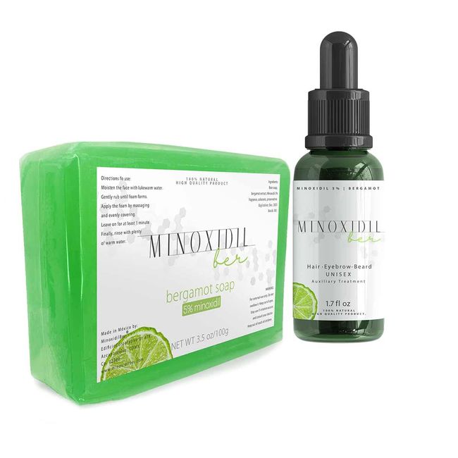 Treatment set and soap Minoxidil 5% MINOXIDILBER Hair and Beard Growth