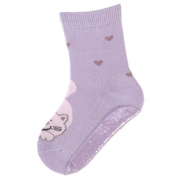 Sterntaler Fli Fli AIR Katze - Fliesen Flitzer für Mädchen - Stoppersocken mit rutschfester Sohle - Fliesensocken mit Motiven - flieder, 28