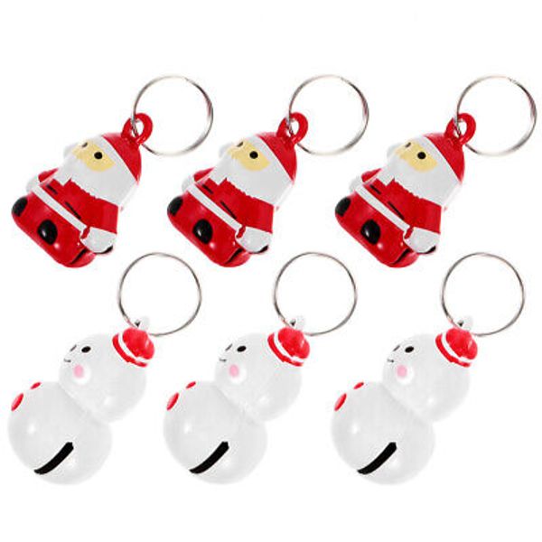 6pcs Christmas Pet Collar Bell Decors Cat Dog Collar Bells Keychain Hanging