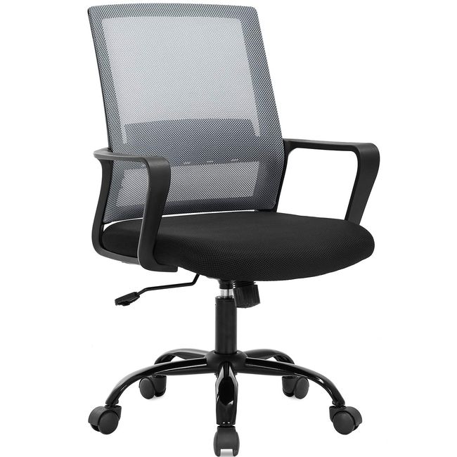 Home Office Chair Mesh Desk Chair Computer Chair with Lumbar Support Flip  Up Arms Ergonomic Chair Adjustable Swivel Rolling Executive Mid Back Task