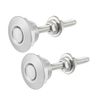 X AUTOHAUX Silver Tone Bumper Lock Latch Hood Lock Push Button Bonnet - 2 Pcs